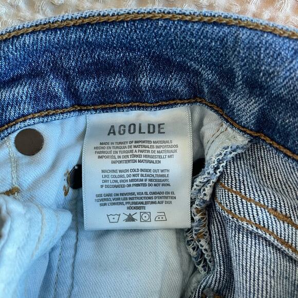 AGOLDE Women's Nico High Rise Mid Wash Straight Leg Jean Size 23 - Picture 8 of 10